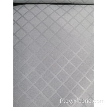 Tissu à carreaux et rayures blanches en polyester